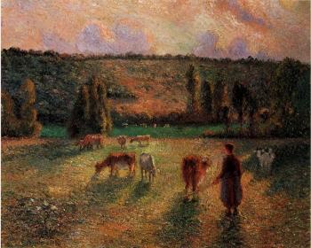 Camille Pissarro : Cowherd at Eragny